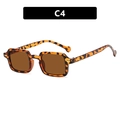 Classic leopard pattern square sunglasses with brown lenses and elegant C4 finish - Tortoise Frame Tea Lens