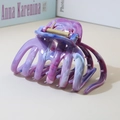 Purple marbled floral hair claw clip with golden metal spring for thick hair - #5abs Dark Purple - Octopus / Bulk (No Packaging)
