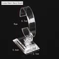 Small size clear acrylic watch display stand with C-ring and rectangle base - Crystal Watch Stand - Small
