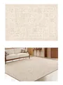 Tappeto retrò francese impermeabile con motivo floreale beige per soggiorno e camera - 200*340CM / Giardino Beige