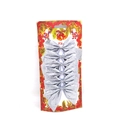 Set of 6 silver glitter Christmas bows on festive red packaging for tree decoration - Glitter Finish / 6 Pieces/Pack (8cm) / Glitter Silver