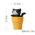 Cat ice cream cone figurine with dimensions 2.2cm x 3.5cm and 11g weight - Ice Cream Black Cat (Open Mouth)