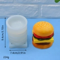 Gedetailleerde afmetingen van de 6-laagse burger siliconen mal met hoogte en breedte - 6 Lagen Hamburger Stijl