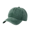 Vintage washed dark green baseball cap with retro distressed cotton fabric style - Washed Army Green