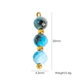 Blue and white stone beaded pendant with gold spacers and 20mm length specification - Blue Triple Beads