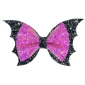 Sparkly pink and black bat wing hair bow for girls Halloween party accessories - 2# Black Pink Splicing Glitter Bat