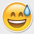 Funny sweating emoji hair clip made of yellow acrylic with blue water drop design - Sweat Emoji (QT--CY108)