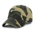 Gorra de béisbol táctica para hombres en algodón lavado con patrón de camuflaje - Talla única / 2# Camuflaje Verde Militar