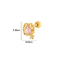 Pink teardrop stone ear stud in gold with dimensions 0.66cm height and 0.49cm width - 5# Water Drop Style / Gold Yellow