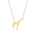 Elegant gold giraffe necklace with geometric cutout design on a minimalist thin chain - Giraffe Style (LN1608 Gold)