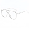 Modern double-bridge aviator sunglasses in a fully transparent frame design - Clear