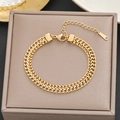 Elegant 18k gold plated wheat chain bracelet with S.Steel tag and lobster clasp - Gold Wheat Pattern Chain (5169)