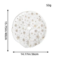 Detail of white plush Christmas tree skirt with gold snowflake pattern and size dimensions - Gold Snowflake (Mini Tree Skirt)