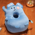 Blaues Plüsch-Mittagsschlafkissen mit ergonomischem Loch für Schreibtischschläfer - Tier-Mittagsschlafkissen - Elefant