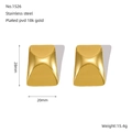 Goldene rechteckige 18k vergoldete Edelstahl Ohrstecker Nr.1526 Größe 28x20mm - Gold