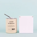 Cream 304 stainless steel coffee tumbler with straw and packaging in a clean display - 350ml / Cream