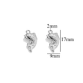 Silver stainless steel fish pendant charm for DIY jewelry, 17mm x 9mm with 2mm hole - Steel Color Fish-544