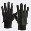 Black winter sports gloves with non-slip silicone palms and touch screen fingertips - Female Style / Black