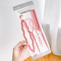 Pink hair braiding tool set with styling needles and comb on white display card - Style 12 Hair Tool Kit (C5-286) / Four-Piece Set / Korean Pink