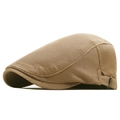 Khaki mesh ivy cap for men with breathable knit fabric and adjustable side buckle - Khaki
