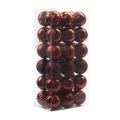 Bronze 4cm Christmas ornament set with matte and glitter finishes in clear packaging - 4cm/36pcs / Light Coffee