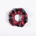Primer plano de coletero de algodón a cuadros rojos y negros con detalles de tela - Estilo #4-Cuadros Multilínea Rojo Negro