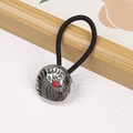 Western cowboy style black hair tie featuring a vintage silver charm with red gemstone - Goddess-Red
