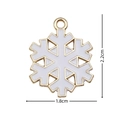 White and gold snowflake charm for DIY jewelry making, size 1.8cm x 2.2cm - 2395 White Gold Snowflake