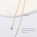 18K gold plated 304 stainless steel chain necklace 1.6mm width and 45cm length - Gold Ball Bead Chain