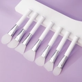 7-piece set of facial mask brushes with silicone heads and white handles on purple background - 7Pcs Set (White)