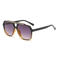 Classic pilot sunglasses with tortoiseshell frames and purple gradient lenses - Black & Tortoise / Tea Gradient