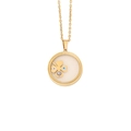 Collana dorata con ciondolo malocchio e quadrifoglio su sfondo bianco - Stile Quadrifoglio Portafortuna e Malocchio (4#)
