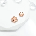 Rose gold snowflake jewelry spacers with cubic zirconia for DIY jewelry making - 7mm / Rose Gold