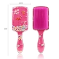 Pink flamingo cartoon detangling hairbrush with transparent handle and colorful beads - 01-Flamingo Balloon