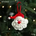Handmade crochet Santa Claus Christmas tree ornament with classic red and white yarn details - Santa Claus