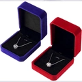 Octagonal velvet jewelry boxes in blue and red colors for necklaces and pendants - Sapphire Blue