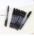 Lot de 9 marqueurs permanents noirs à double pointe pour l'art et le bureau, 14 cm - À base d'eau