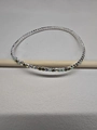 Elastic bracelet with green and AB crystal rhinestones in silver claw setting - Silver-Green