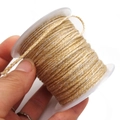 Brown and white twisted braided cord on a transparent plastic spool for DIY jewelry - Approx. 2.0mm / Brown and White