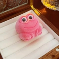 Niedliche rosa Frosch-Schmuckschatulle mit 3D-Augen für kreative Aufbewahrung - Rosa Frosch Beflockte Ringbox