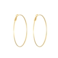 Polished gold stainless steel large hoop earrings for women in a minimalist sleek style - 60mm / Gold
