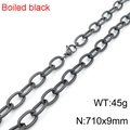 Boiled black titanium steel chain necklace with screw design and lobster clasp, 710x9mm - 71CM / Black