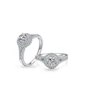 Eleganter S925 Sterling Silber Ring mit rundem Diamant und Halo-Verzierung - US-Größe 5 / 925er Silber