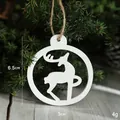 White wooden reindeer ornament with intricate hollow cutouts for Christmas tree decor - Hollow White Deer