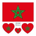 Pegatinas de tatuaje temporal con bandera de Marruecos impermeables hoja de diseño - Marruecos