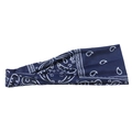 Elastic navy blue paisley sports headband with high-stretch fabric for running and gym - Navy Blue