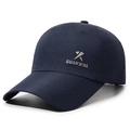 Casquette de baseball bleu marine à séchage rapide avec maille respirante et logo argenté - Réglable / Bleu marine