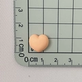 Accessoire cœur en résine dépolie pêche pour ongles et bijoux DIY, taille 1,5 cm - Orange