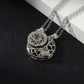 Magnetische Sonne und Mond Kette für Paare mit Liebesprojektion in Silber-Ausführung - Silber (Doppelkette)