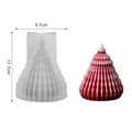 Spiral ripple texture silicone mold and finished origami Christmas tree candle - Large